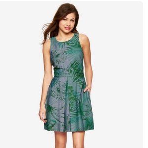 🌴GAP CRAFTED🌴CHAMBRAY PALM PRINTED DRESS🌴